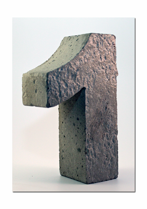 Betonbuchstabe, Materialstärke 40mm, Versalhöhe 200mm
